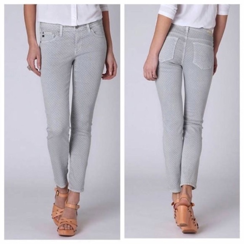 AG Stevie ankle jeans gray polka dot